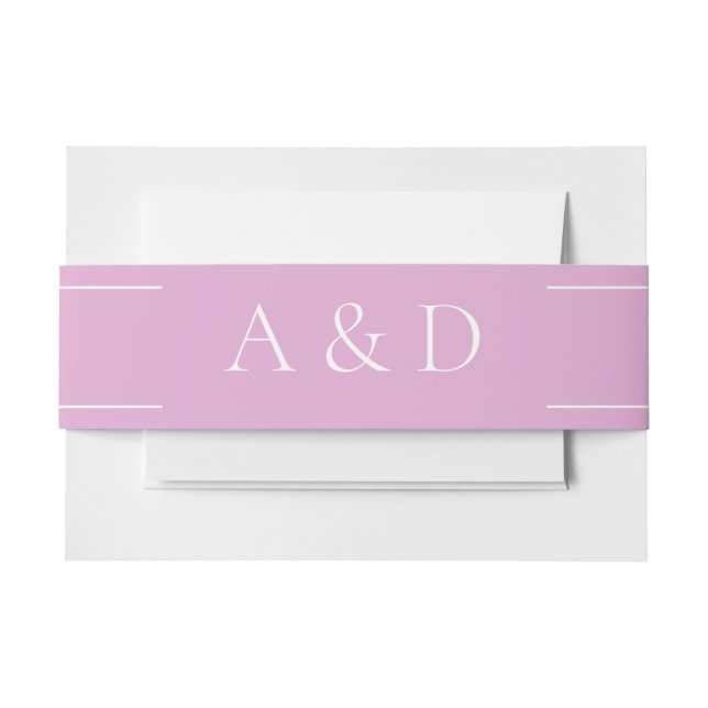Cintas Para Invitaciones Boda moderna simple rosa (Anverso Ejemplo)