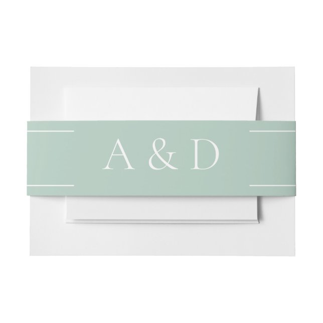 Cintas Para Invitaciones Boda moderna verde claro (Anverso Ejemplo)