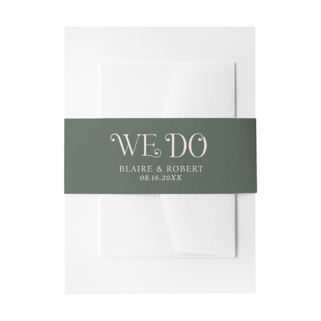 Cintas Para Invitaciones Boda moderna verde de Blaire Moss (Anverso Ejemplo)