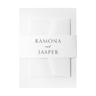 Cintas Para Invitaciones Boda moderna y audaz en blanco y negro simple