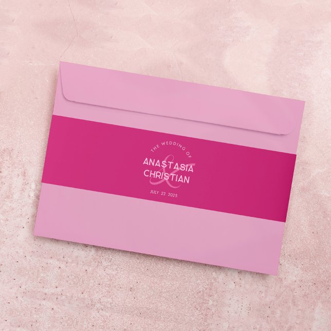 Cintas Para Invitaciones Boda Moderna y Audaz Magenta (Subido por el creador)