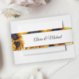Cintas Para Invitaciones Boda moderna y elegante de girasoles rusos