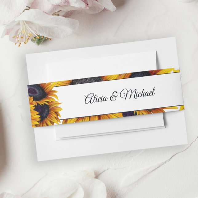 Cintas Para Invitaciones Boda moderna y elegante de girasoles rusos (Subido por el creador)