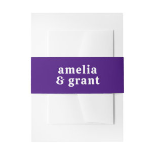 Cintas Para Invitaciones Boda moderno Amelia Royal Purple