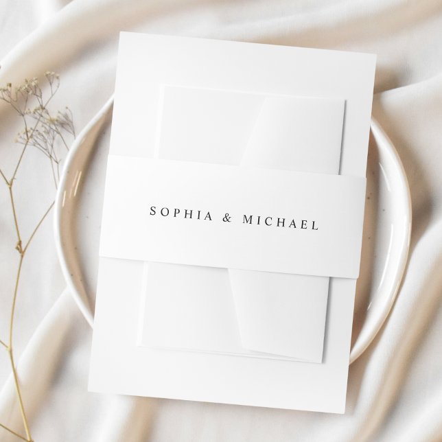 Cintas Para Invitaciones Boda moderno blanco negro (Subido por el creador)