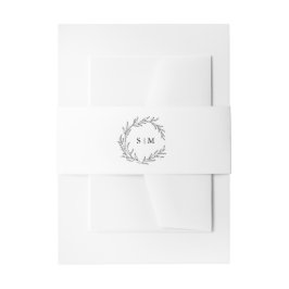 Cintas Para Invitaciones Boda moderno de la hoja minimalista negra y blanca
