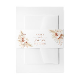Cintas Para Invitaciones Boda moderno de Pampas Grass Boho Terracotta