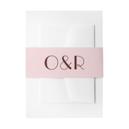 Cintas Para Invitaciones Boda moderno marrón y rosa pálido