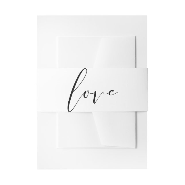 Cintas Para Invitaciones Boda moderno mínimo de amor negro y blanco (Anverso Ejemplo)