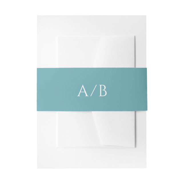Cintas Para Invitaciones Boda moderno Verde azulado y elegante (Anverso Ejemplo)
