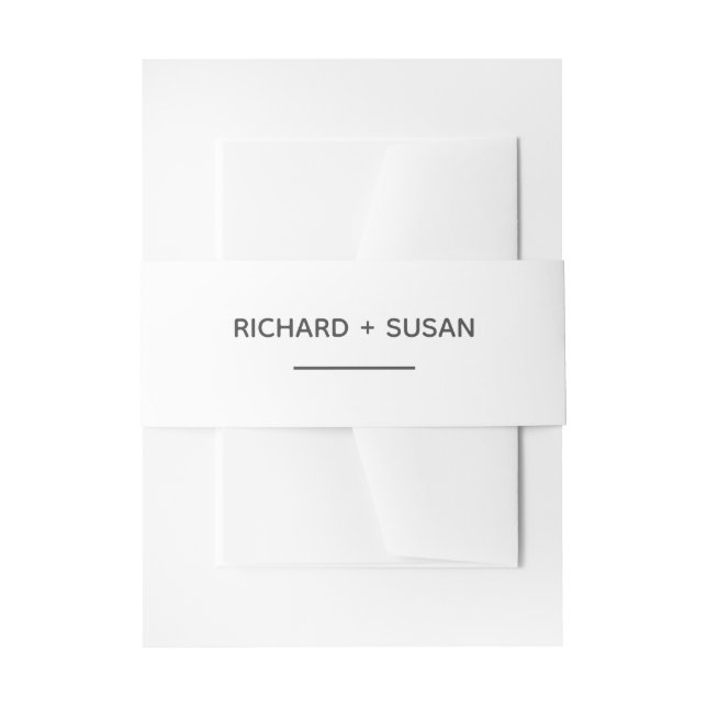 Cintas Para Invitaciones Boda moderno y sencillo de nombrar a una novia y u (Anverso Ejemplo)