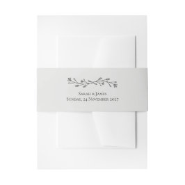 Cintas Para Invitaciones Boda monocromo floral delgado
