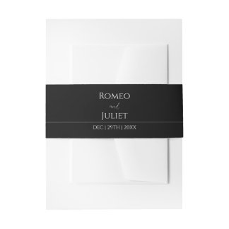 Cintas Para Invitaciones Boda Monocromo Minimalista de copo de nieve en inv