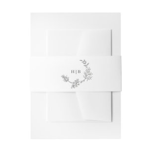Cintas Para Invitaciones Boda monograma clásico de la guirnalda oscura