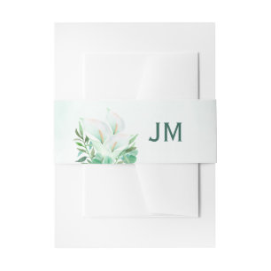 Cintas Para Invitaciones Boda Monograma de color blanco de la lirio de Call