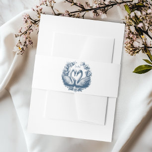 Cintas Para Invitaciones Boda Monograma de Dusty Blue Swan Lake