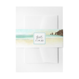 Cintas Para Invitaciones Boda Monograma de la acuarela de Cabo San Lucas Mé
