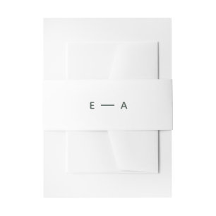 Cintas Para Invitaciones Boda Monograma de Novias Verdes minimalistas Groom