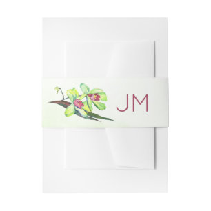 Cintas Para Invitaciones Boda Monograma de orquídeas verdes