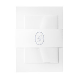 Cintas Para Invitaciones Boda Monograma Elegante Polvo Azul