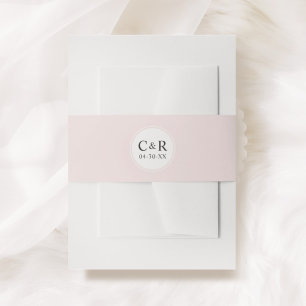 Cintas Para Invitaciones Boda Monograma Iniciales Rosa Rubor