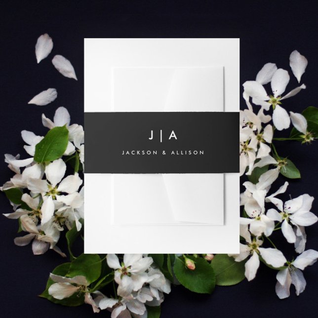 Cintas Para Invitaciones Boda monograma moderno (Simple elegant modern wedding monogram invitation belly band.
)