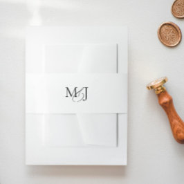 Cintas Para Invitaciones Boda monograma moderno clásico elegante