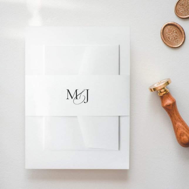 Cintas Para Invitaciones Boda monograma moderno clásico elegante (Subido por el creador)