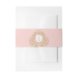Cintas Para Invitaciones Boda Monograma Rosa Rococó Francés