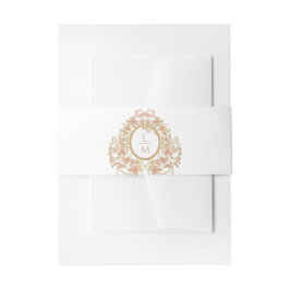 Cintas Para Invitaciones Boda Monograma Rosa Rococó Francés