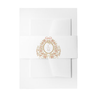 Cintas Para Invitaciones Boda Monograma Rosa Rococó Francés