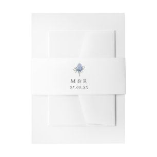 Cintas Para Invitaciones Boda monograma simple de guiño azul