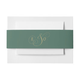 Cintas Para Invitaciones Boda Monograma Verde Esmeralda