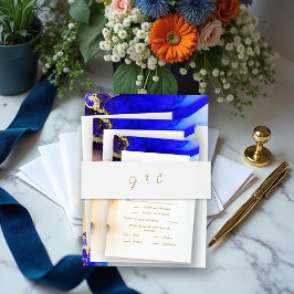 Cintas Para Invitaciones Boda Monogramado Blanco minimalista
