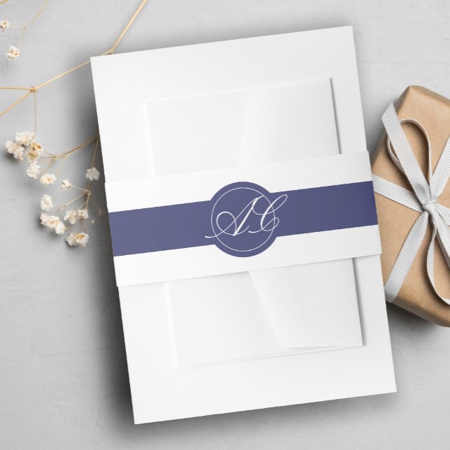 Cintas Para Invitaciones Boda monogramado de guión clásico elegante (Subido por el creador)