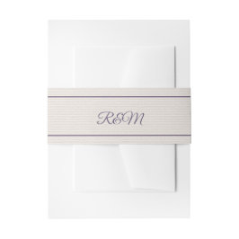 Cintas Para Invitaciones Boda Monogramado de marfil y morado