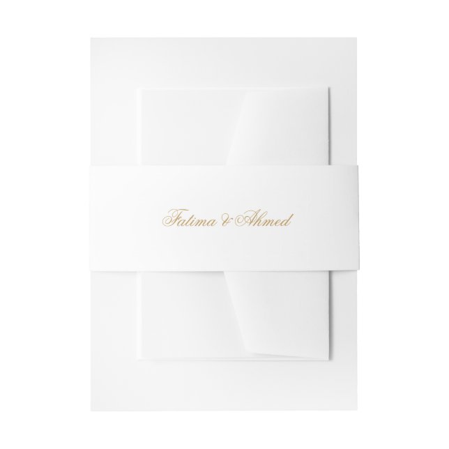 Cintas Para Invitaciones Boda musulmán blanco mínimo (Anverso Ejemplo)