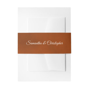 Cintas Para Invitaciones Boda Naranja de óxido simple elegante