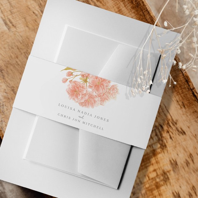 Cintas Para Invitaciones Boda naranja melocotón personalizado de acuarela (Subido por el creador)