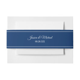 Cintas Para Invitaciones Boda Navy Classic Elegant Script