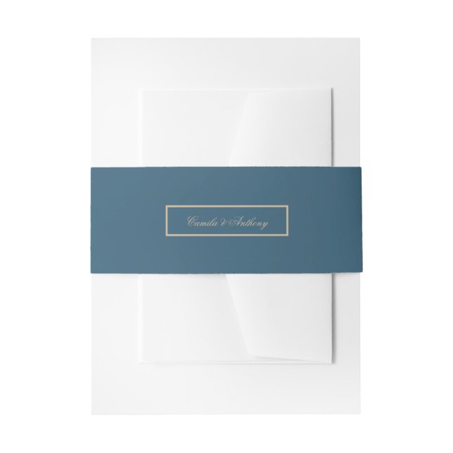 Cintas Para Invitaciones Boda Navy Gold (Anverso Ejemplo)