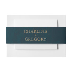 Cintas Para Invitaciones Boda Navy Whimsical Gold