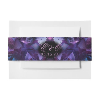 Cintas Para Invitaciones Boda Negra Cristales Bruja Boho Amatista Oscura