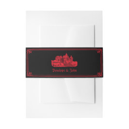 Cintas Para Invitaciones Boda Negra Roja Castillo Vampírico Gótico