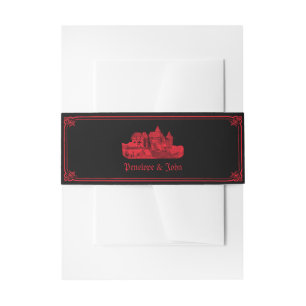 Cintas Para Invitaciones Boda Negra Roja Castillo Vampírico Gótico
