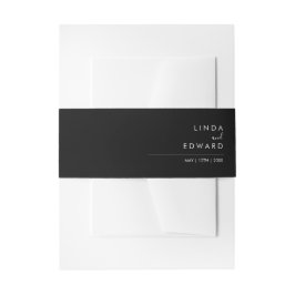 Cintas Para Invitaciones Boda Negra Tradicional Minimalista Moderna