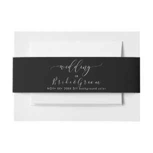 Cintas Para Invitaciones Boda negro + blanco