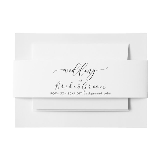 Cintas Para Invitaciones Boda negro + blanco (Anverso Ejemplo)
