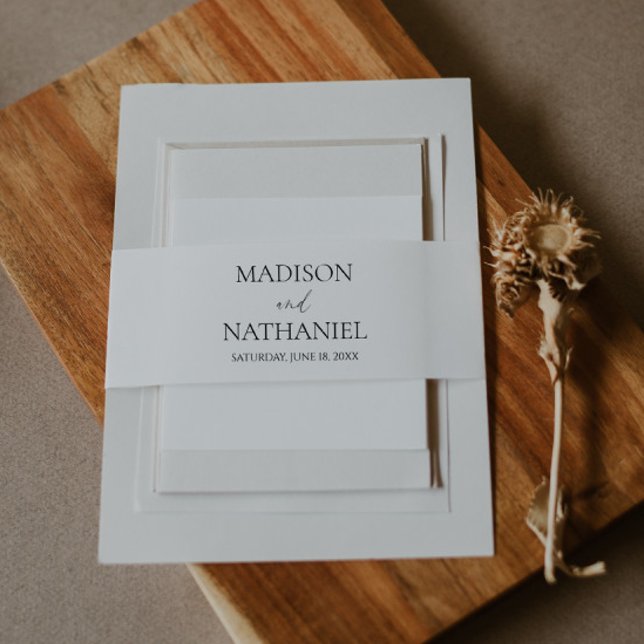 Cintas Para Invitaciones Boda negro blanco Minimalista mínimo (Subido por el creador)