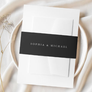 Cintas Para Invitaciones Boda negro blanco y eterno